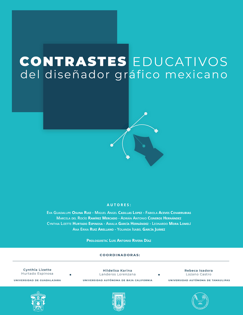 Portada de Contrastes educativos del diseñador gráfico mexicano