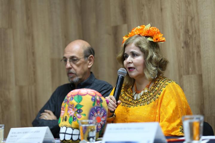 rueda de prensa donde se presentaron las actividades para el Día de muertos 