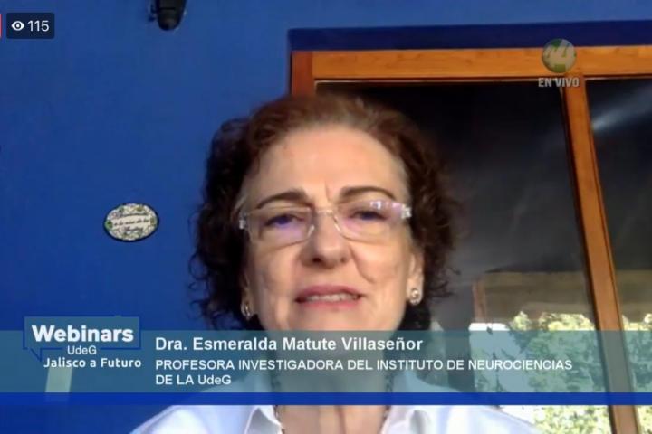 La investigadora del Instituto de Neurociencias de la UdeG, doctora Esmeralda Matute Villaseñor, recordó que los países que tienen más desarrollo científico tienen mayor bienestar social.