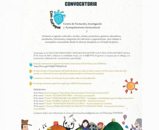 Egresada del CUAAD invita al “Ciclo de Formación y Diálogo en Gestión Cultural Comunitaria”_2